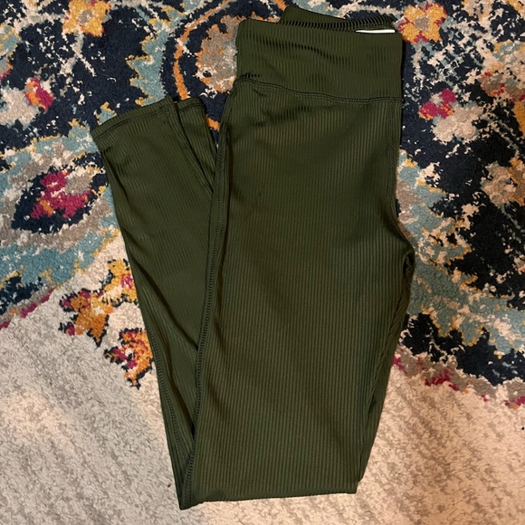 ASOS 4505 Olive Green Ribbed Tights - Picture 1 of 5